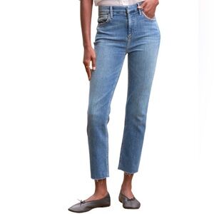 Frank & Eileen Women's Derry Straight Leg Blue Jeans with Raw Hem
